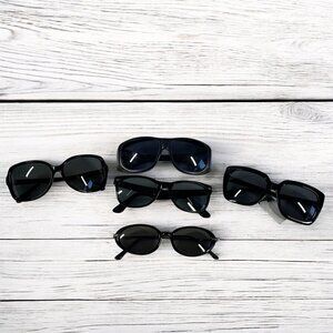 Sunglasses Lot of Five Assorted Pairs Wearable Glasses Black Oversize Wayfarer